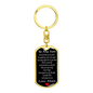 To My Son Right Here In Your Heart Keychain Stainless Steel or 18k Gold Dog Tag Keyring-Express Your Love Gifts