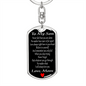 To My Son Right Here In Your Heart Keychain Stainless Steel or 18k Gold Dog Tag Keyring-Express Your Love Gifts