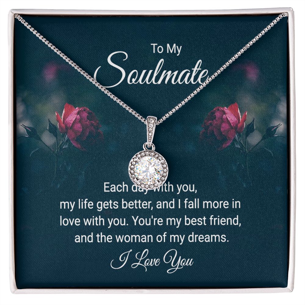 To My Soulmate Each Day With You Eternal Hope Necklace Message Card-Express Your Love Gifts