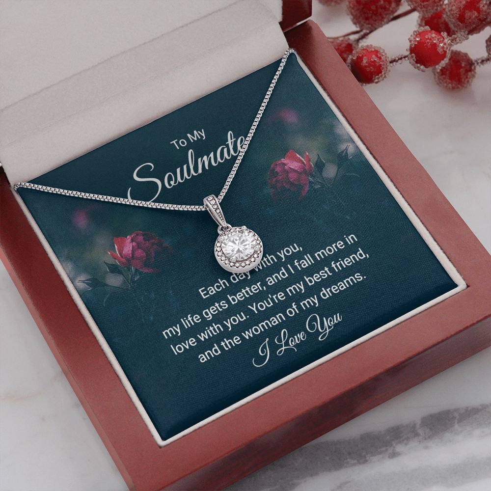 To My Soulmate Each Day With You Eternal Hope Necklace Message Card-Express Your Love Gifts