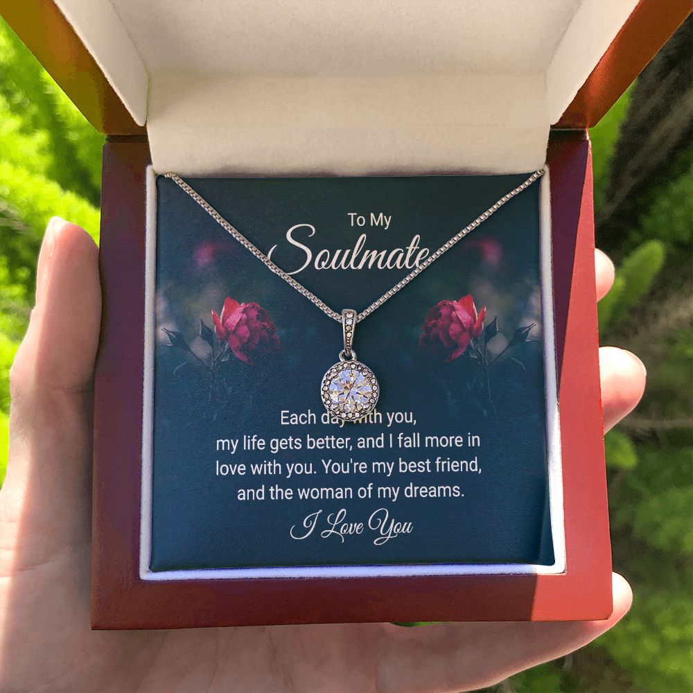 To My Soulmate Each Day With You Eternal Hope Necklace Message Card-Express Your Love Gifts