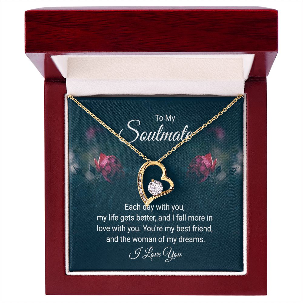 To My Soulmate Each Day With You Forever Necklace w Message Card-Express Your Love Gifts