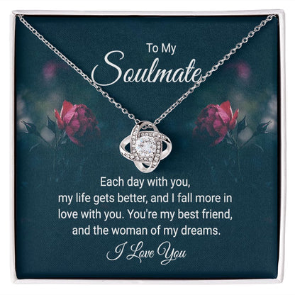 To My Soulmate Each Day With You Infinity Knot Necklace Message Card-Express Your Love Gifts