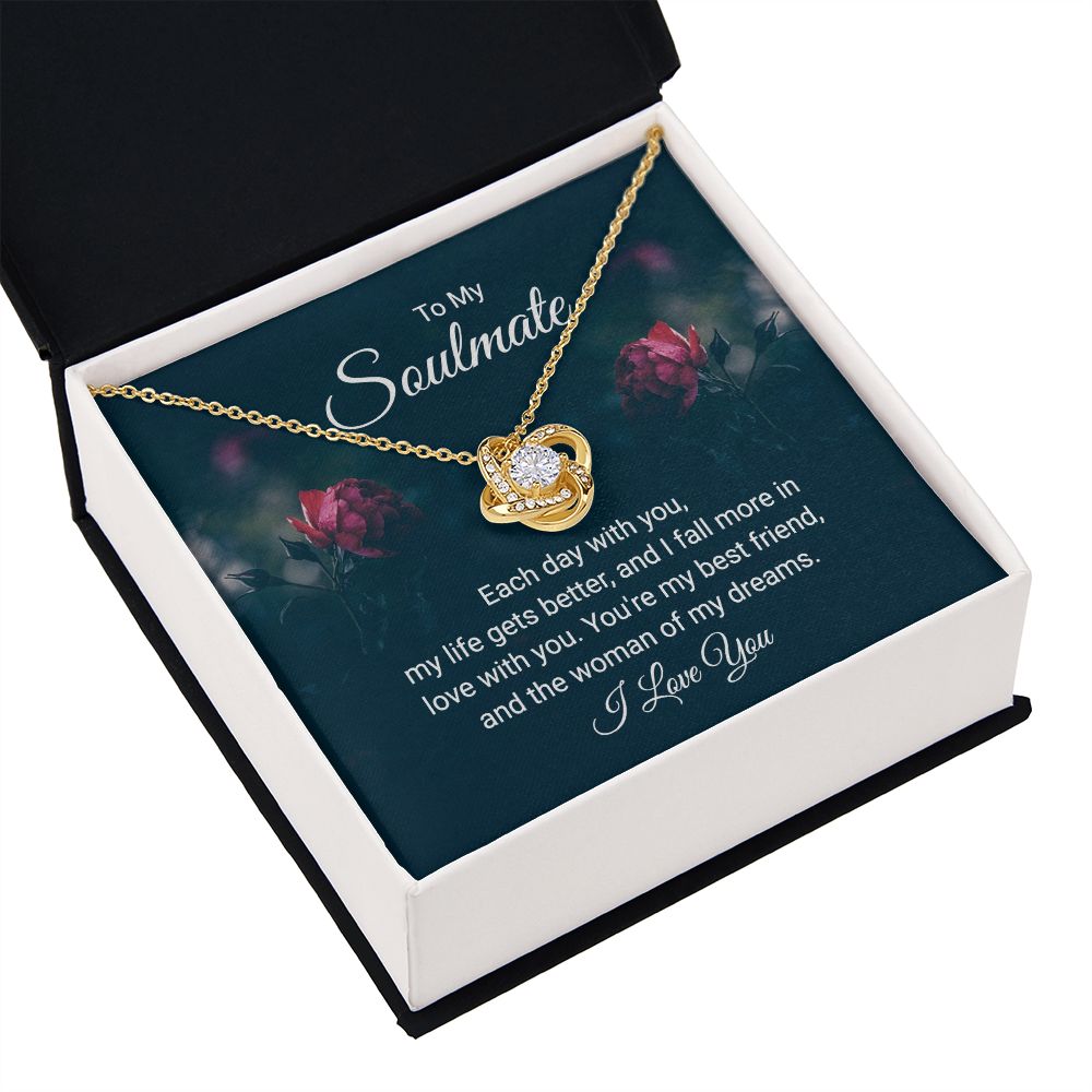 To My Soulmate Each Day With You Infinity Knot Necklace Message Card-Express Your Love Gifts