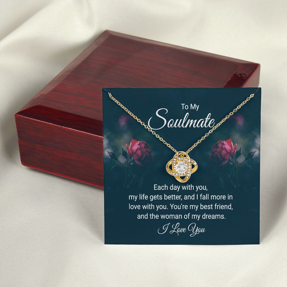 To My Soulmate Each Day With You Infinity Knot Necklace Message Card-Express Your Love Gifts