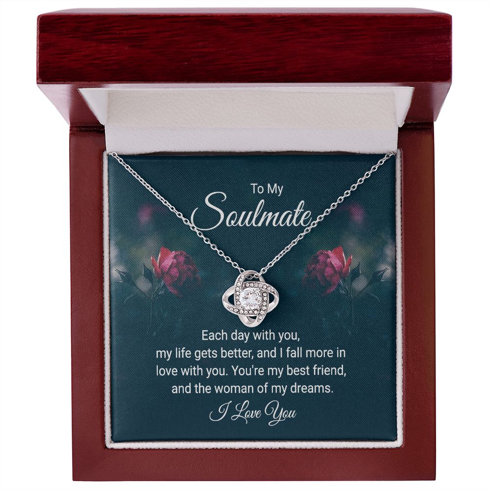 To My Soulmate Each Day With You Infinity Knot Necklace Message Card-Express Your Love Gifts