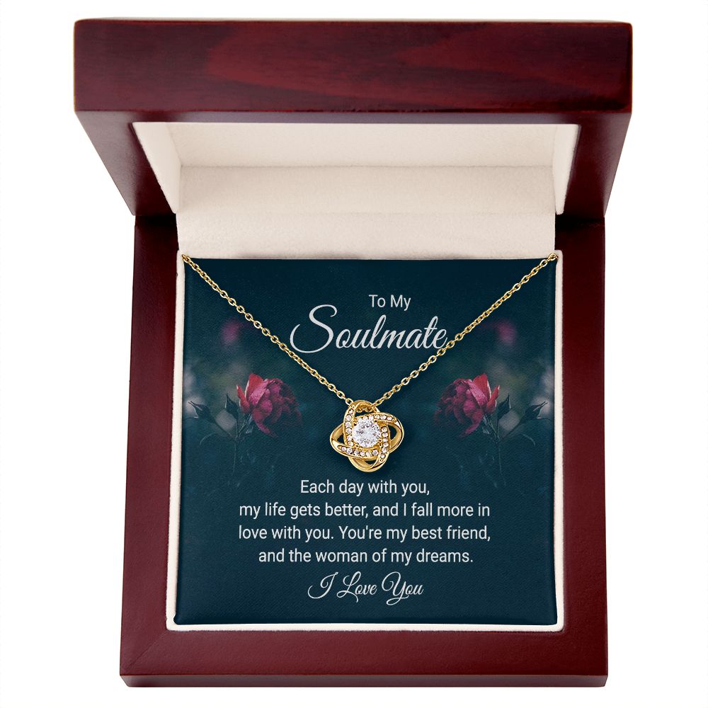 To My Soulmate Each Day With You Infinity Knot Necklace Message Card-Express Your Love Gifts