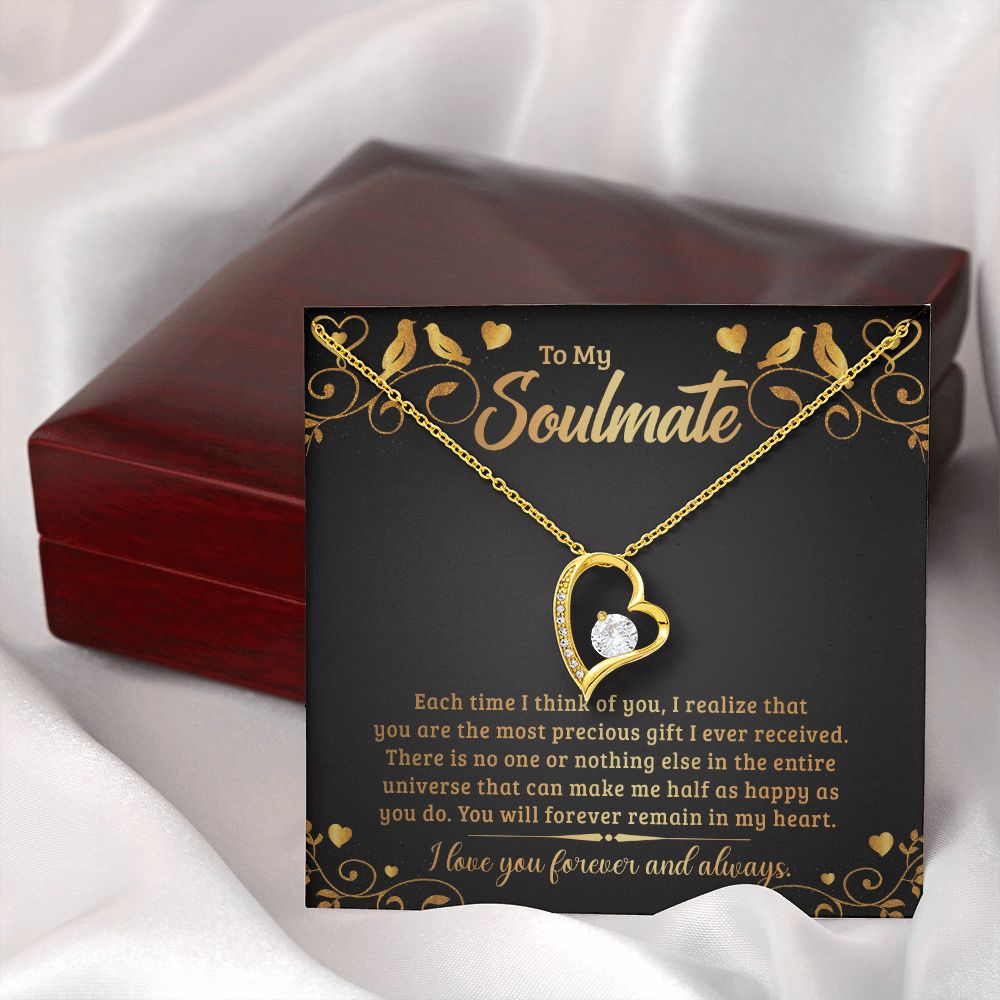 To My Soulmate Each Time I Think of You Forever Necklace w Message Card-Express Your Love Gifts