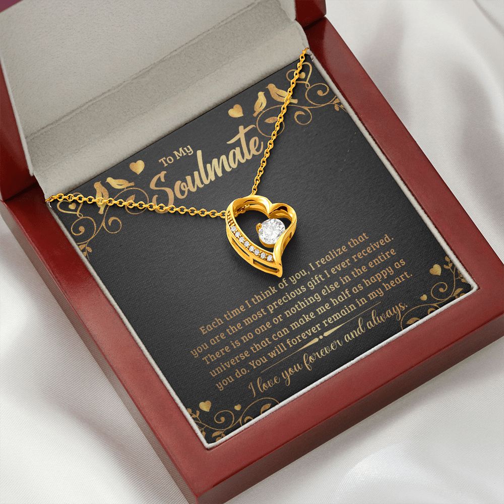 To My Soulmate Each Time I Think of You Forever Necklace w Message Card-Express Your Love Gifts
