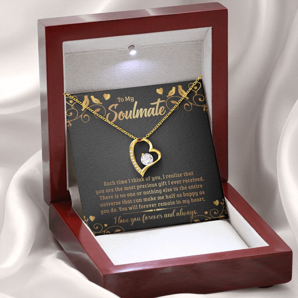 To My Soulmate Each Time I Think of You Forever Necklace w Message Card-Express Your Love Gifts
