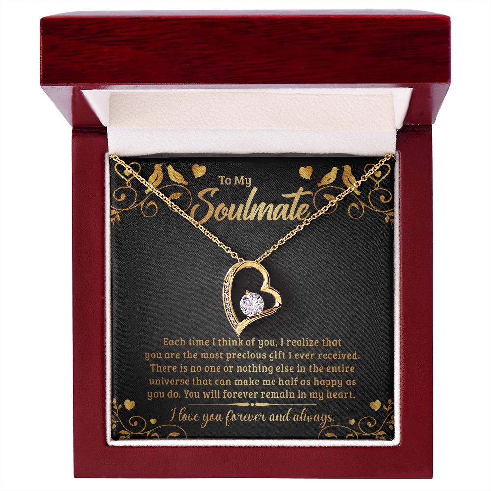 To My Soulmate Each Time I Think of You Forever Necklace w Message Card-Express Your Love Gifts