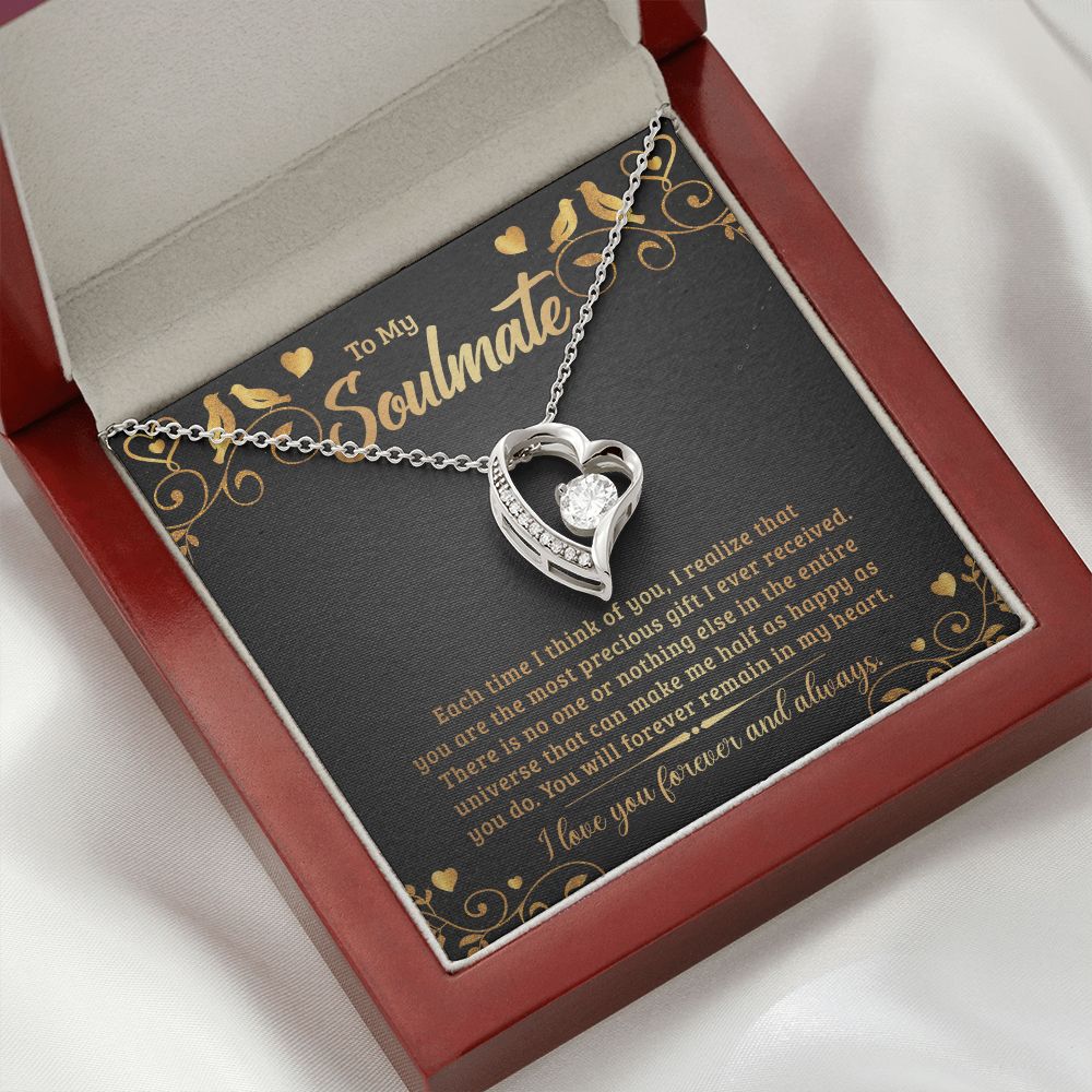 To My Soulmate Each Time I Think of You Forever Necklace w Message Card-Express Your Love Gifts