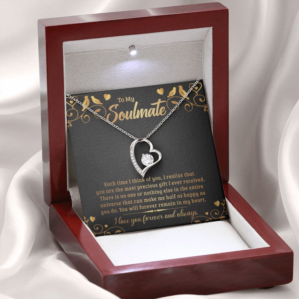 To My Soulmate Each Time I Think of You Forever Necklace w Message Card-Express Your Love Gifts