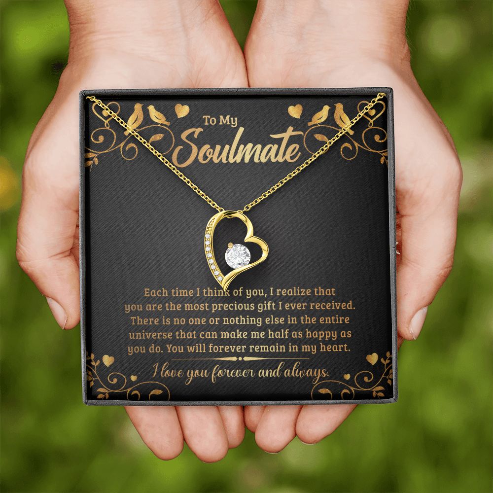 To My Soulmate Each Time I Think of You Forever Necklace w Message Card-Express Your Love Gifts