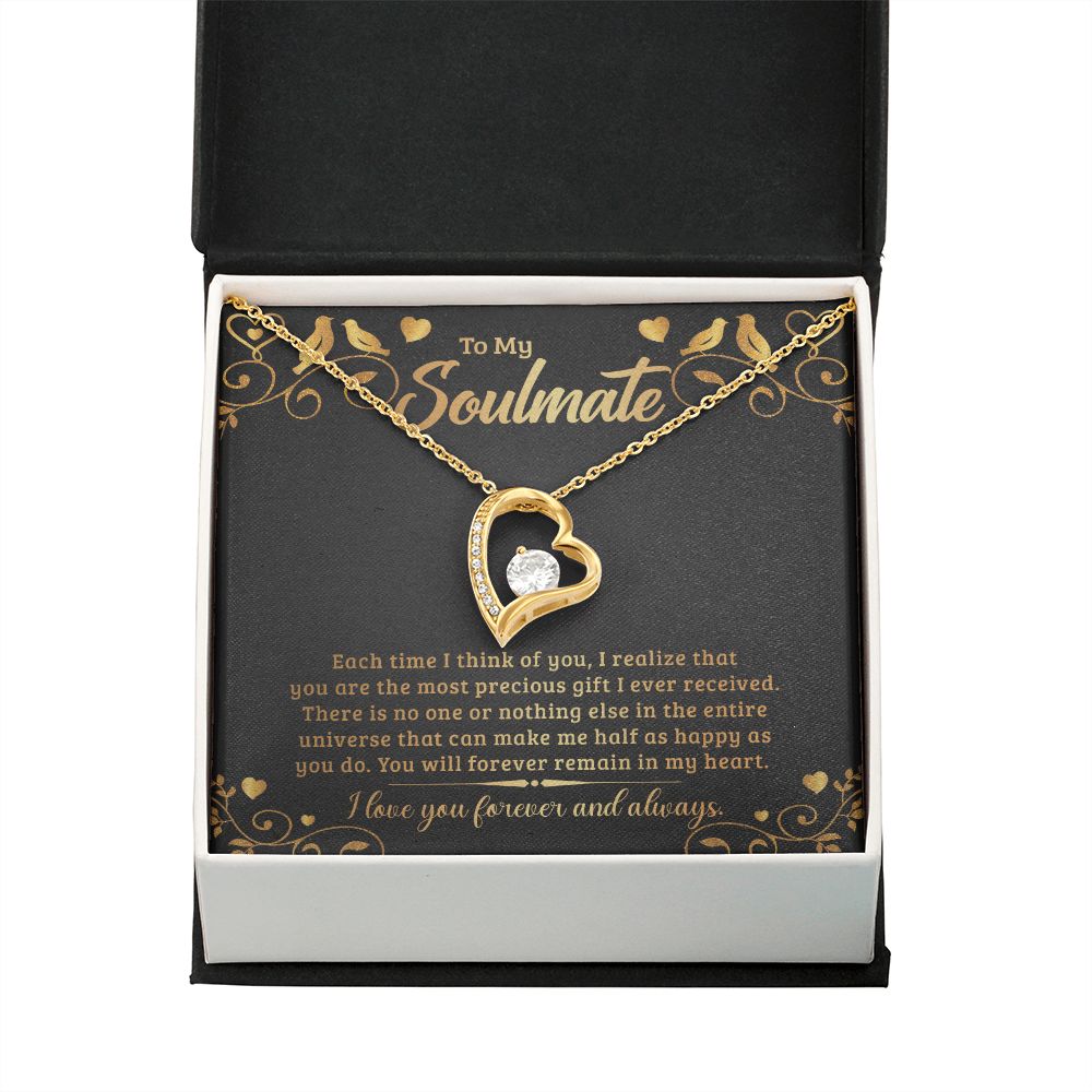 To My Soulmate Each Time I Think of You Forever Necklace w Message Card-Express Your Love Gifts
