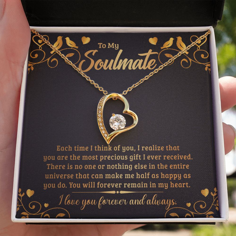 To My Soulmate Each Time I Think of You Forever Necklace w Message Card-Express Your Love Gifts