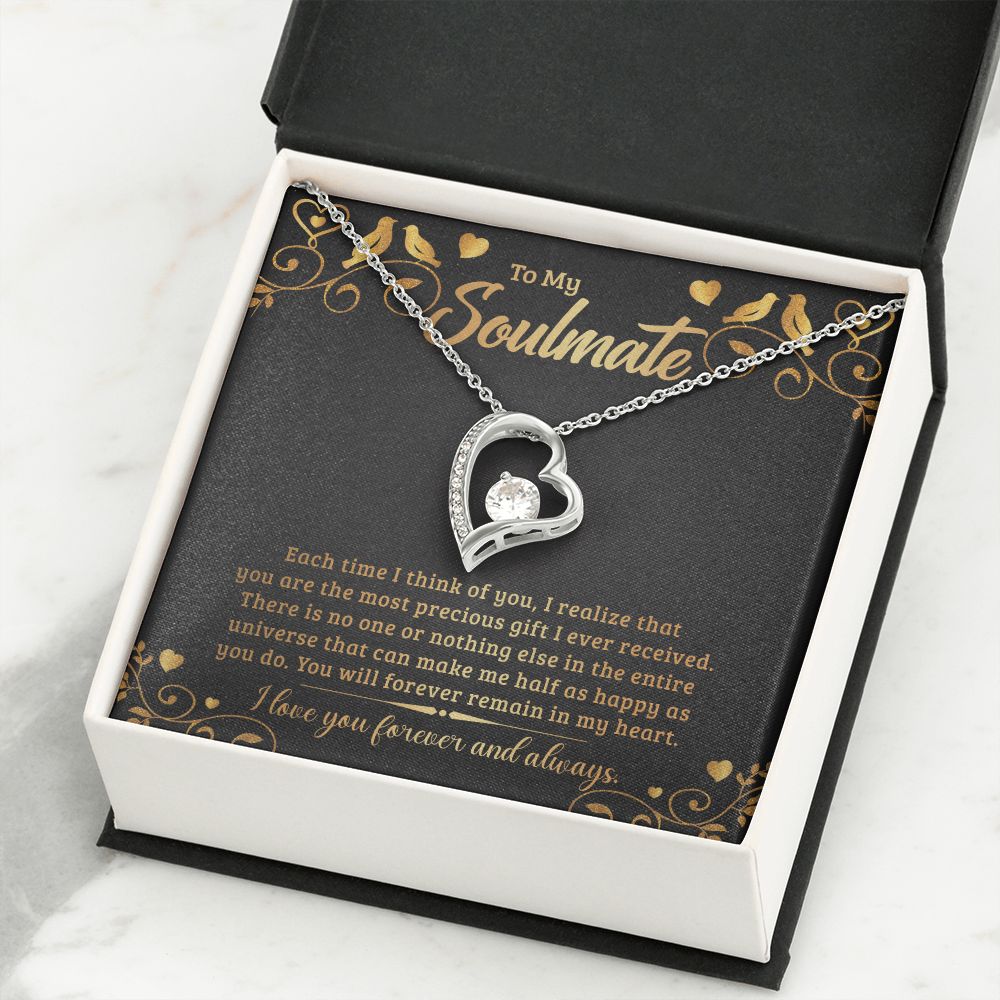 To My Soulmate Each Time I Think of You Forever Necklace w Message Card-Express Your Love Gifts