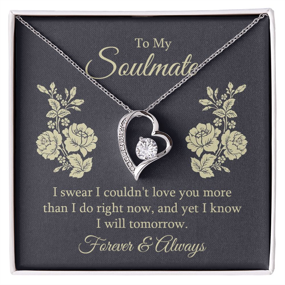 To My Soulmate I Swear I Couldn't Love You Forever Necklace w Message Card-Express Your Love Gifts