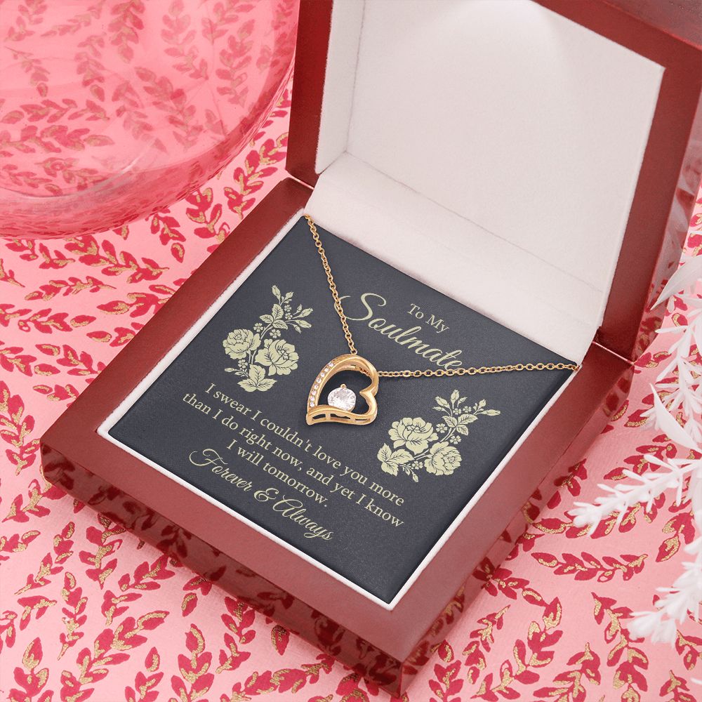 To My Soulmate I Swear I Couldn't Love You Forever Necklace w Message Card-Express Your Love Gifts