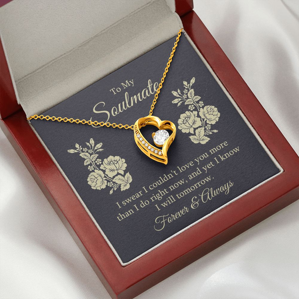 To My Soulmate I Swear I Couldn't Love You Forever Necklace w Message Card-Express Your Love Gifts