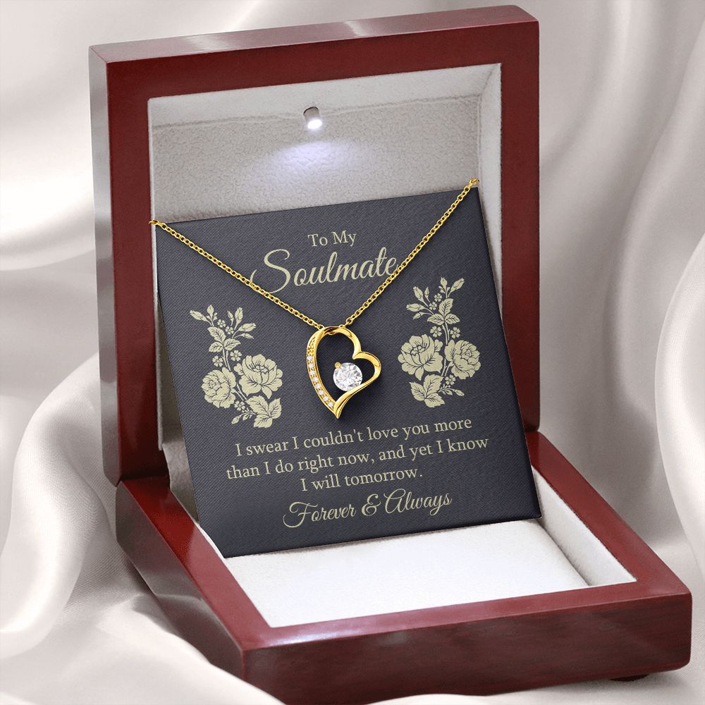 To My Soulmate I Swear I Couldn't Love You Forever Necklace w Message Card-Express Your Love Gifts