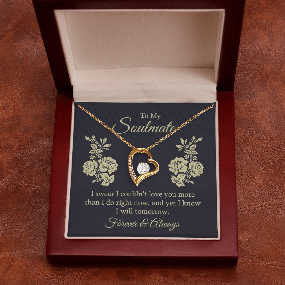 To My Soulmate I Swear I Couldn't Love You Forever Necklace w Message Card-Express Your Love Gifts