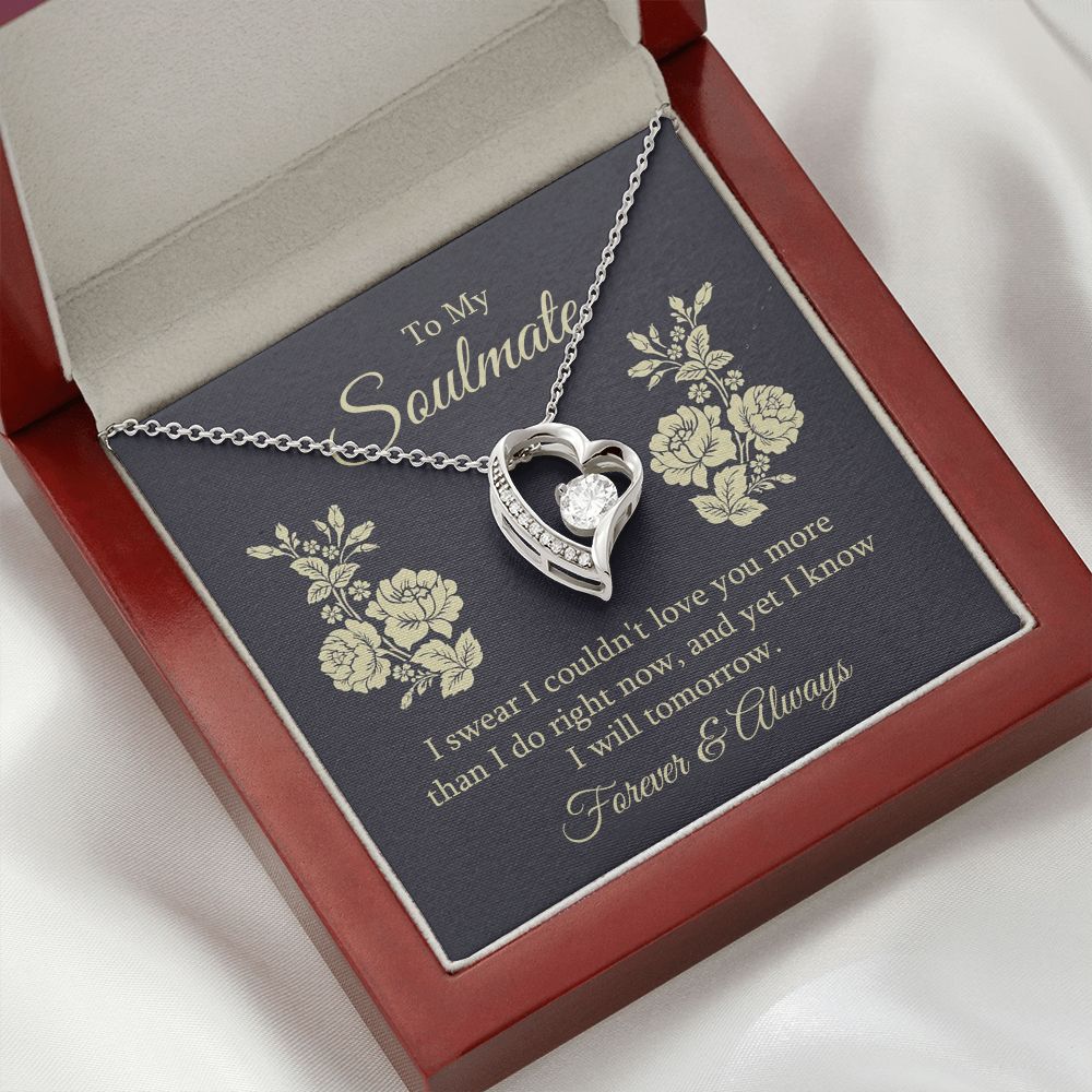 To My Soulmate I Swear I Couldn't Love You Forever Necklace w Message Card-Express Your Love Gifts