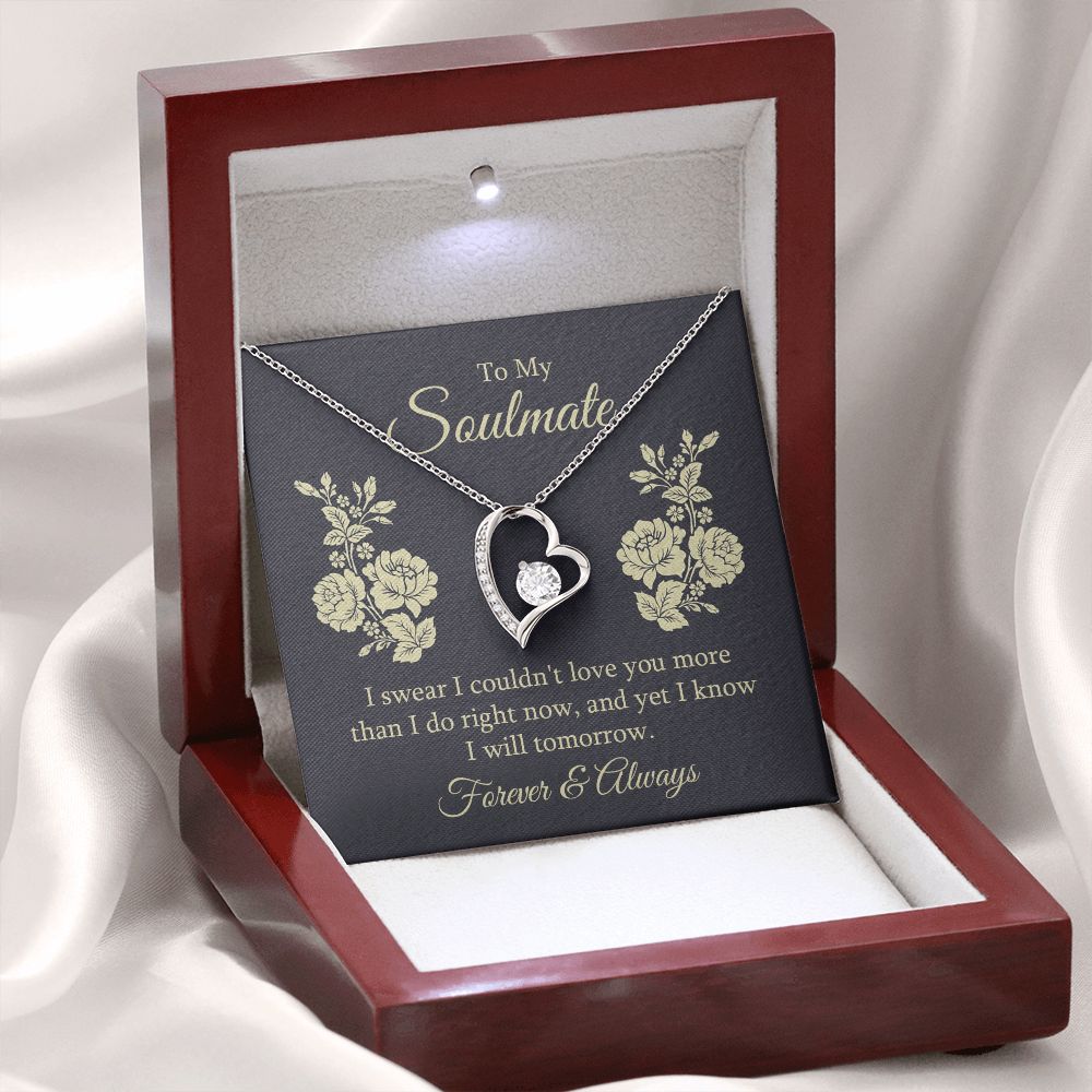To My Soulmate I Swear I Couldn't Love You Forever Necklace w Message Card-Express Your Love Gifts