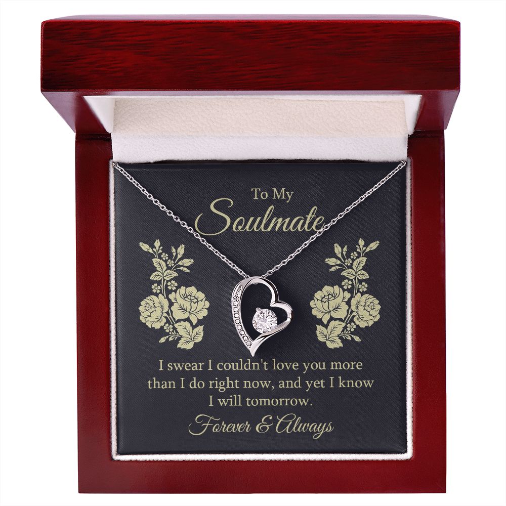 To My Soulmate I Swear I Couldn't Love You Forever Necklace w Message Card-Express Your Love Gifts