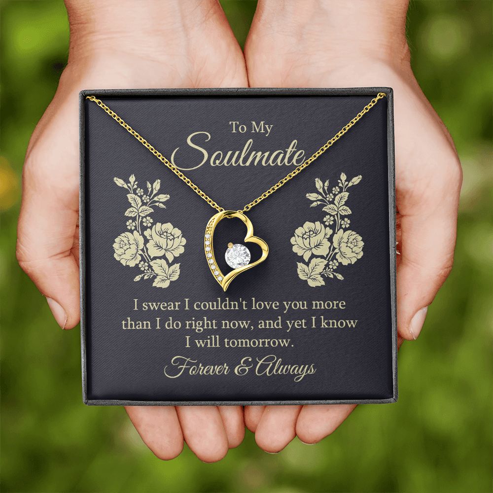To My Soulmate I Swear I Couldn't Love You Forever Necklace w Message Card-Express Your Love Gifts