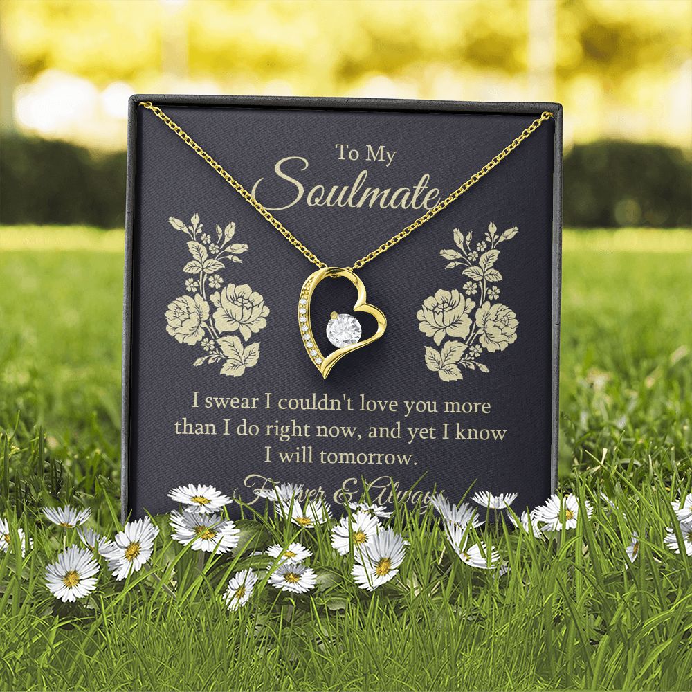 To My Soulmate I Swear I Couldn't Love You Forever Necklace w Message Card-Express Your Love Gifts