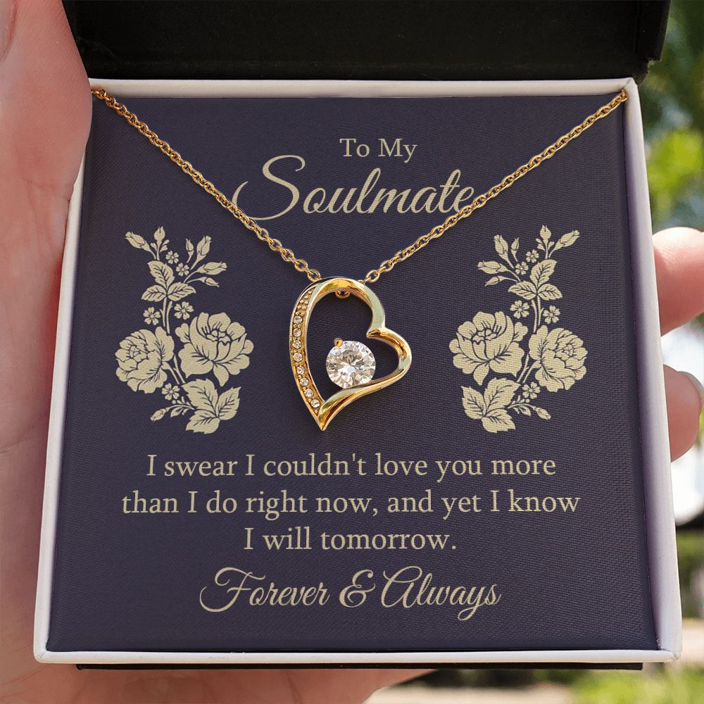 To My Soulmate I Swear I Couldn't Love You Forever Necklace w Message Card-Express Your Love Gifts