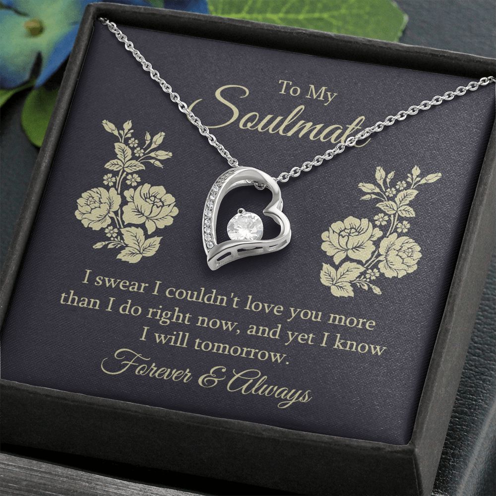 To My Soulmate I Swear I Couldn't Love You Forever Necklace w Message Card-Express Your Love Gifts