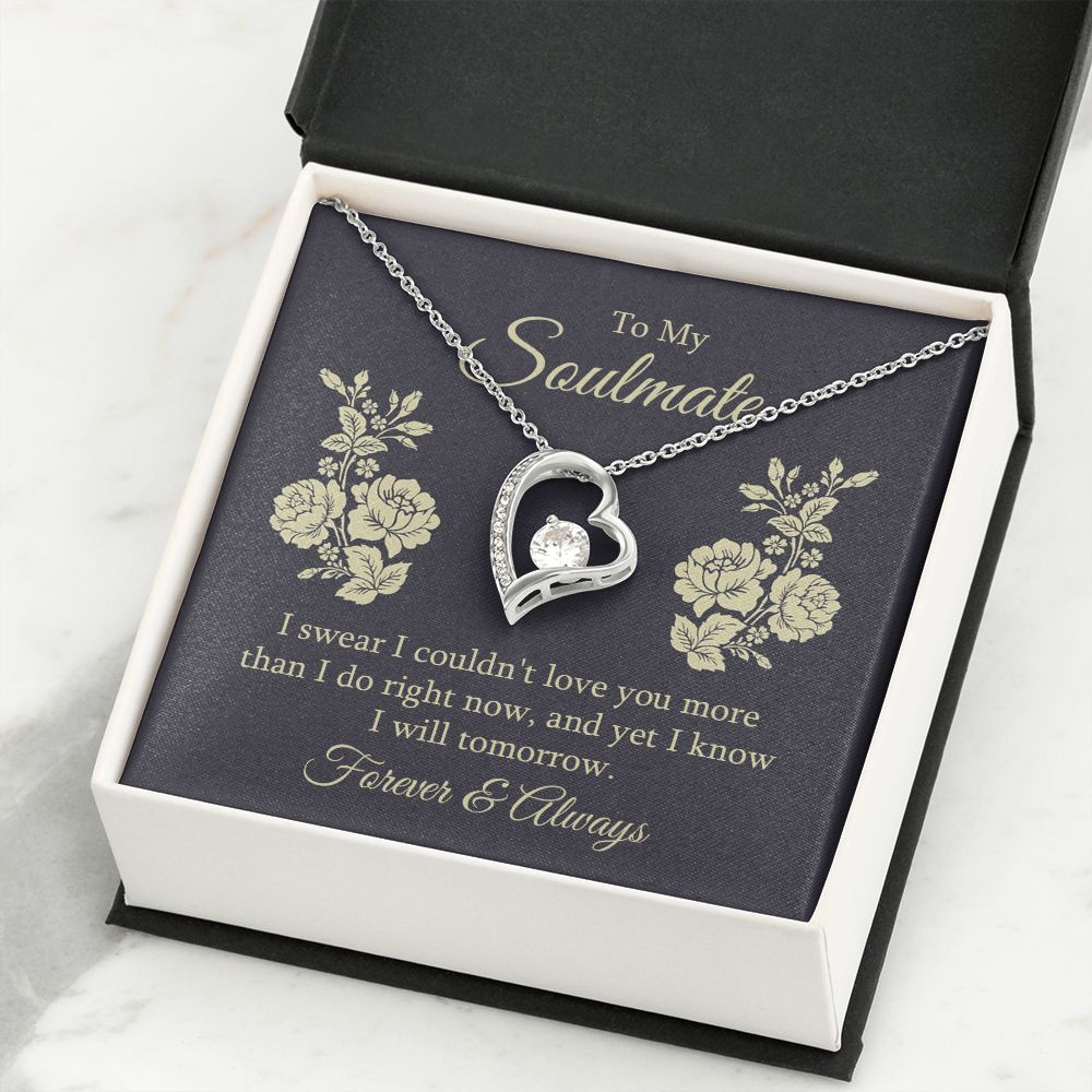 To My Soulmate I Swear I Couldn't Love You Forever Necklace w Message Card-Express Your Love Gifts