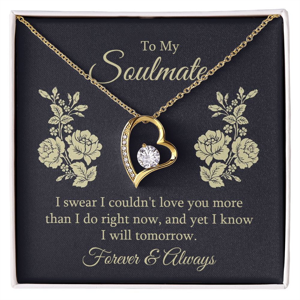To My Soulmate I Swear I Couldn't Love You Forever Necklace w Message Card-Express Your Love Gifts
