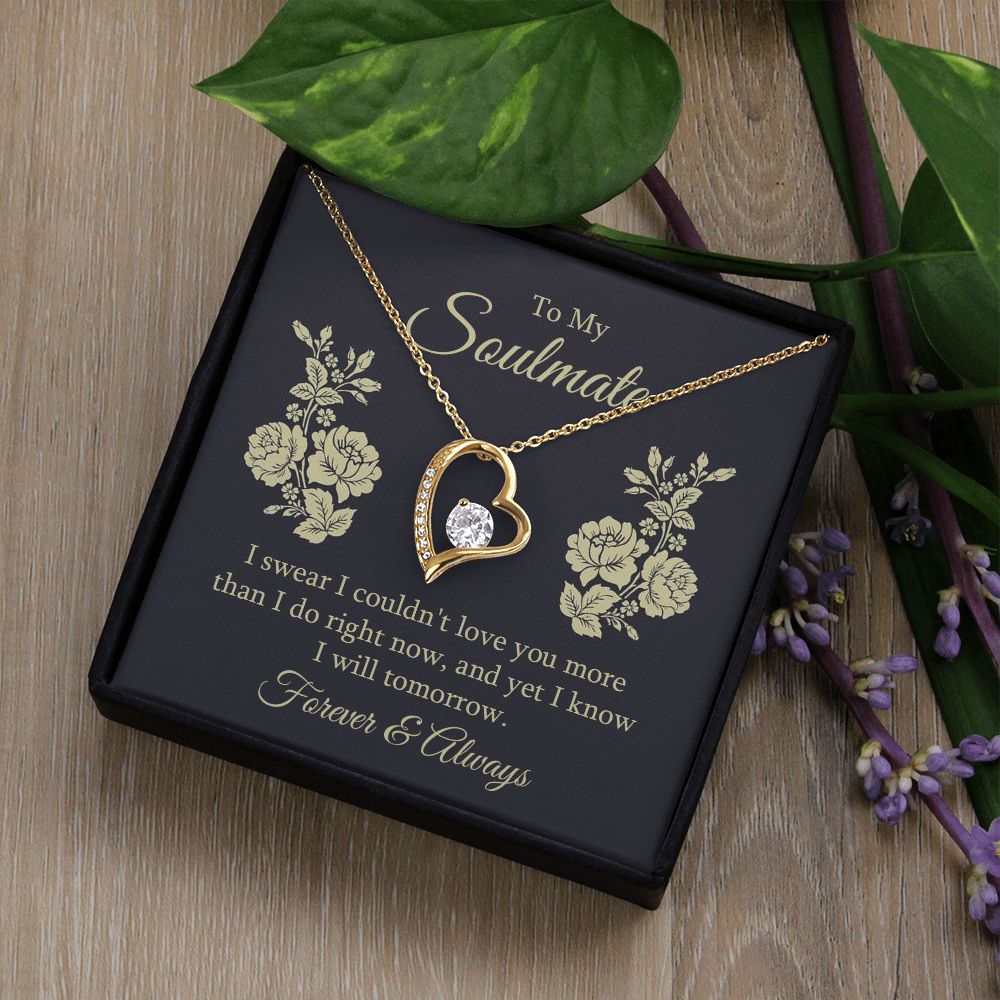 To My Soulmate I Swear I Couldn't Love You Forever Necklace w Message Card-Express Your Love Gifts