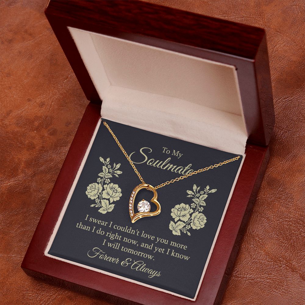 To My Soulmate I Swear I Couldn't Love You Forever Necklace w Message Card-Express Your Love Gifts