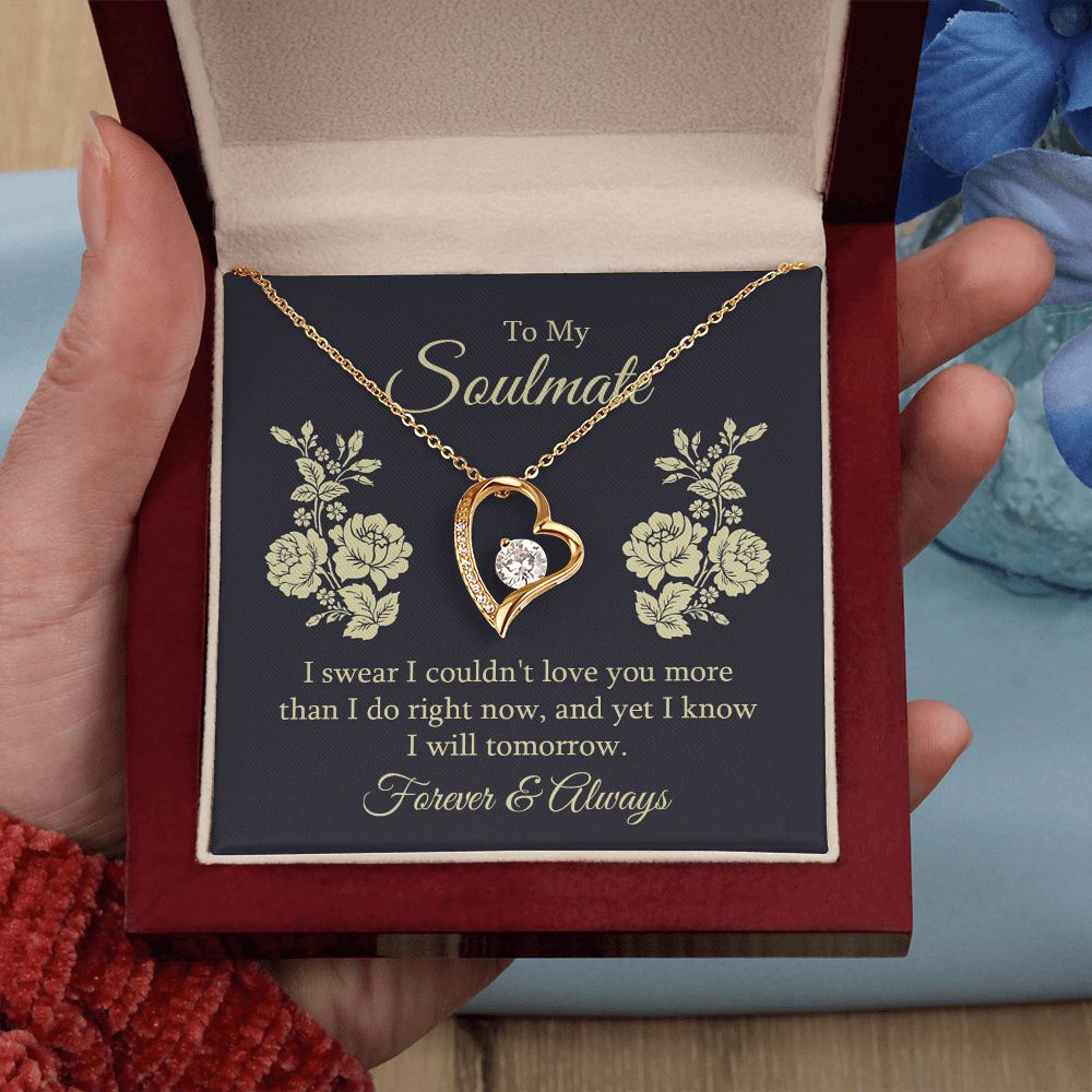 To My Soulmate I Swear I Couldn't Love You Forever Necklace w Message Card-Express Your Love Gifts
