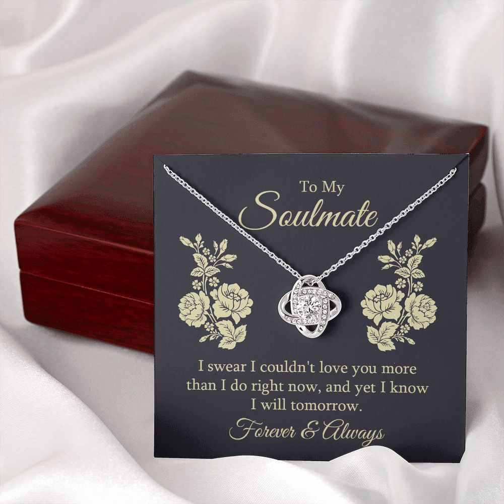 To My Soulmate I Swear I Couldn't Love You Infinity Knot Necklace Message Card-Express Your Love Gifts