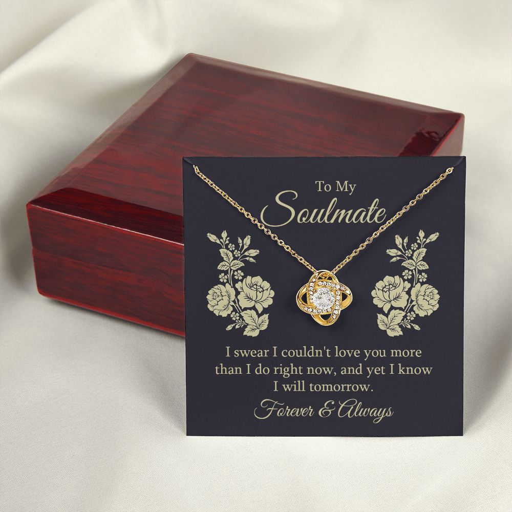To My Soulmate I Swear I Couldn't Love You Infinity Knot Necklace Message Card-Express Your Love Gifts