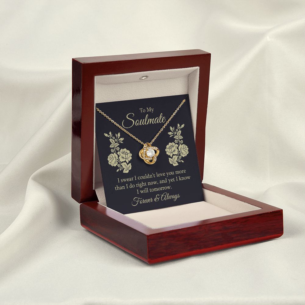 To My Soulmate I Swear I Couldn't Love You Infinity Knot Necklace Message Card-Express Your Love Gifts