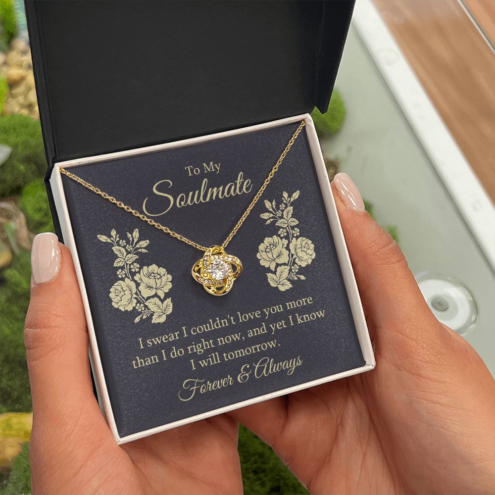 To My Soulmate I Swear I Couldn't Love You Infinity Knot Necklace Message Card-Express Your Love Gifts