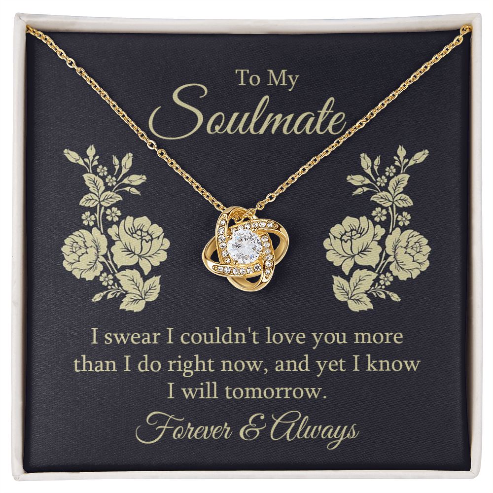 To My Soulmate I Swear I Couldn't Love You Infinity Knot Necklace Message Card-Express Your Love Gifts