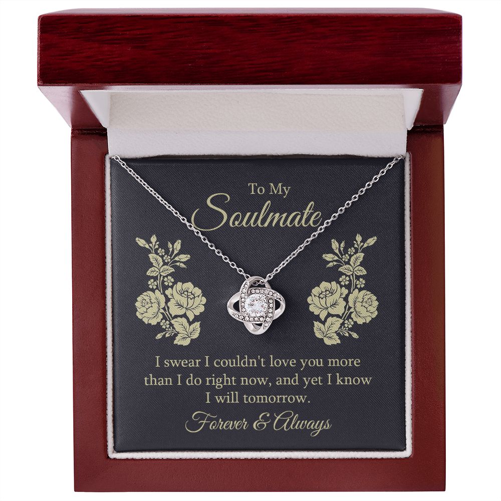 To My Soulmate I Swear I Couldn't Love You Infinity Knot Necklace Message Card-Express Your Love Gifts