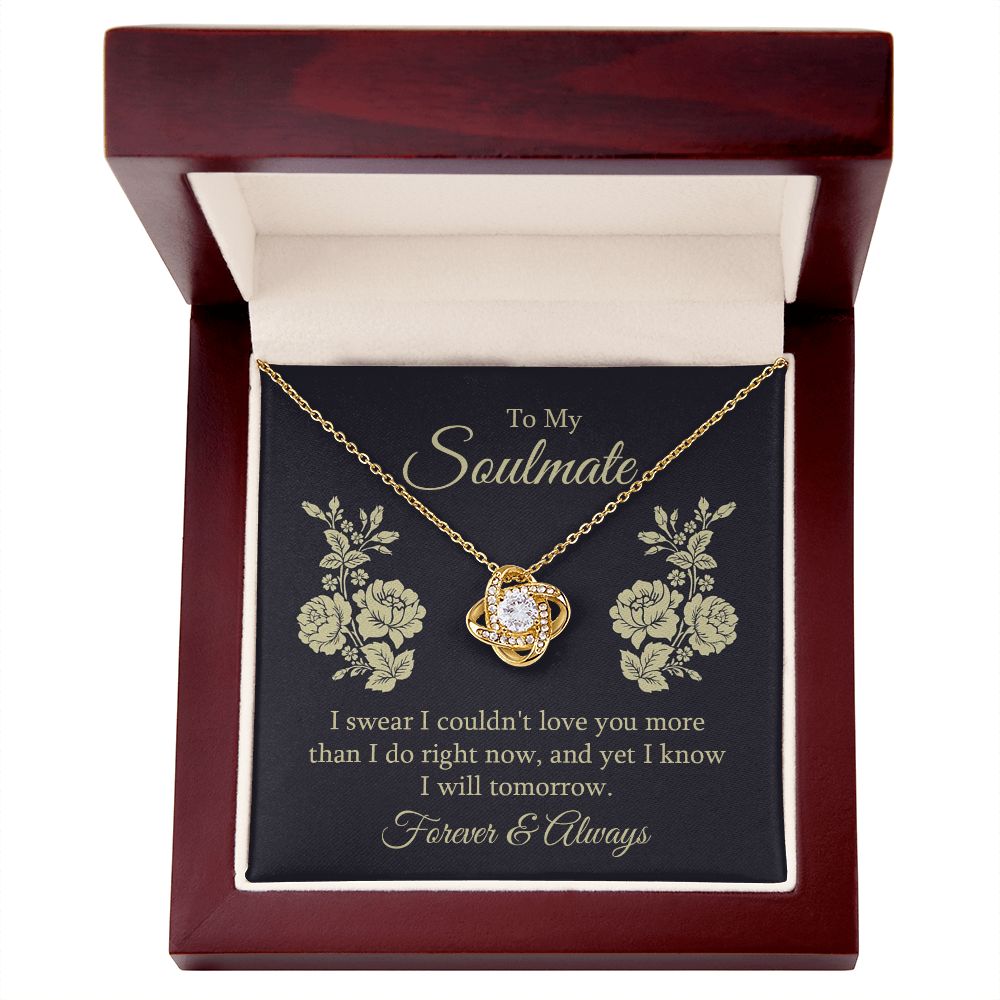 To My Soulmate I Swear I Couldn't Love You Infinity Knot Necklace Message Card-Express Your Love Gifts
