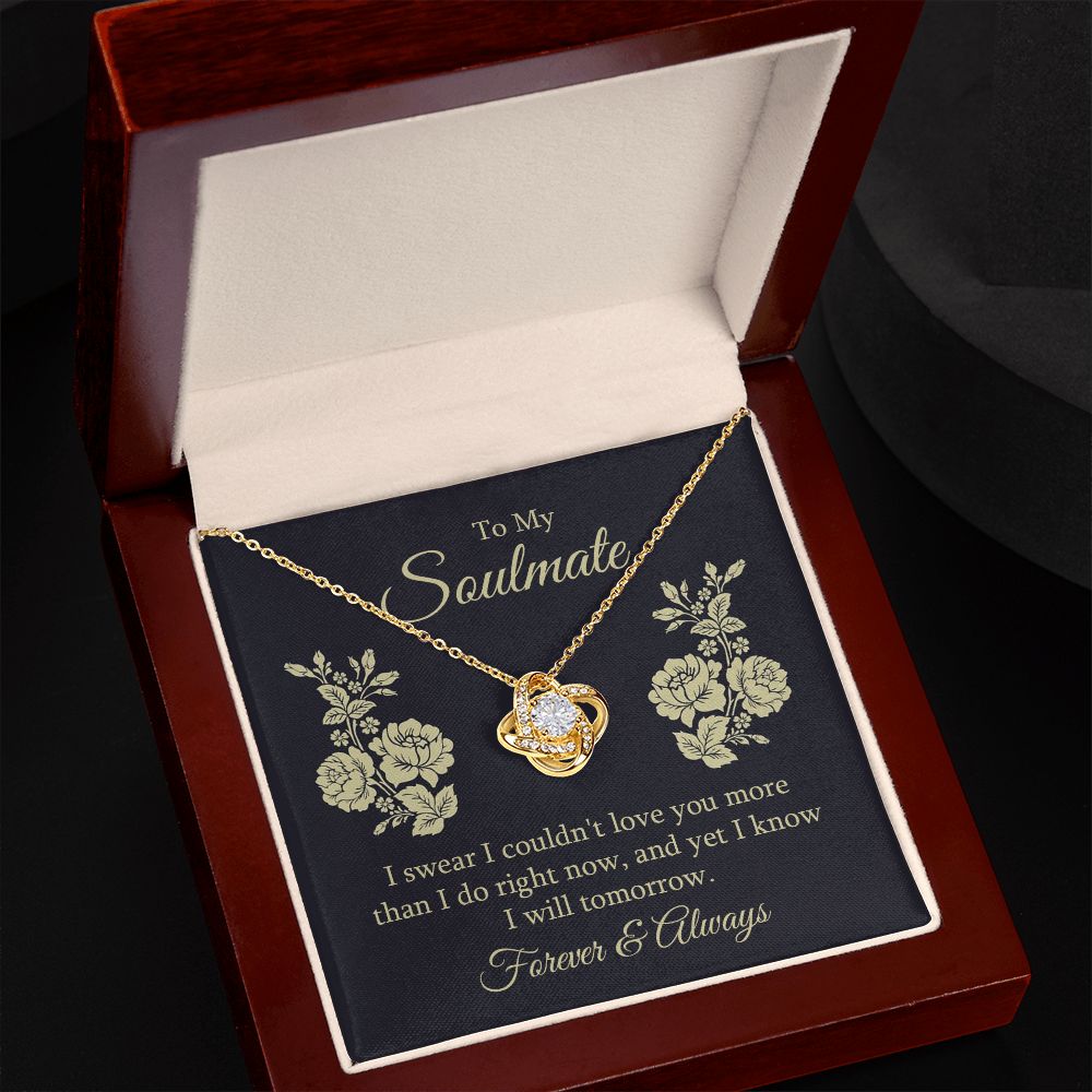 To My Soulmate I Swear I Couldn't Love You Infinity Knot Necklace Message Card-Express Your Love Gifts