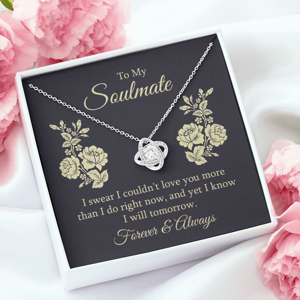 To My Soulmate I Swear I Couldn't Love You Infinity Knot Necklace Message Card-Express Your Love Gifts