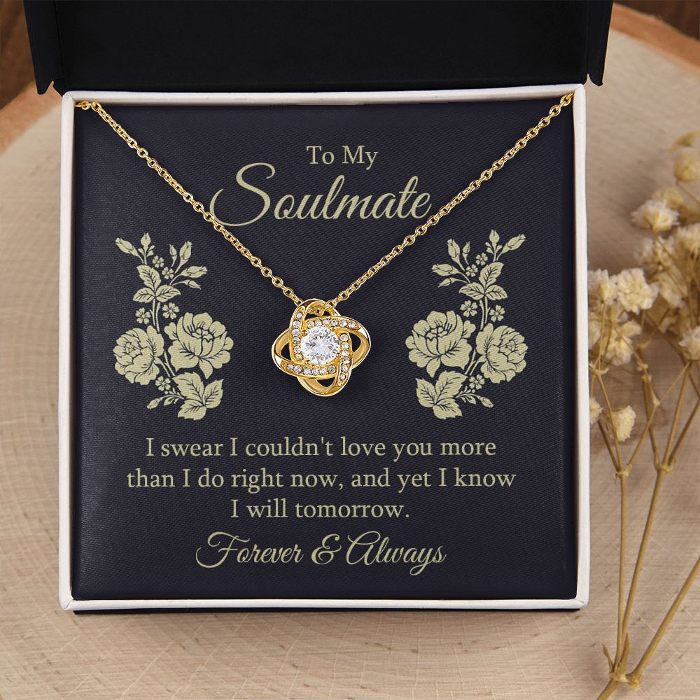 To My Soulmate I Swear I Couldn't Love You Infinity Knot Necklace Message Card-Express Your Love Gifts