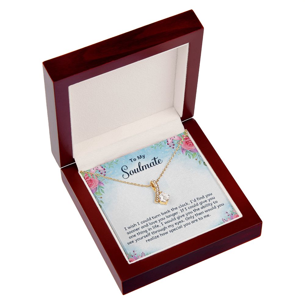 To My Soulmate I Wish I Could Turn Back Alluring Ribbon Necklace Message Card-Express Your Love Gifts