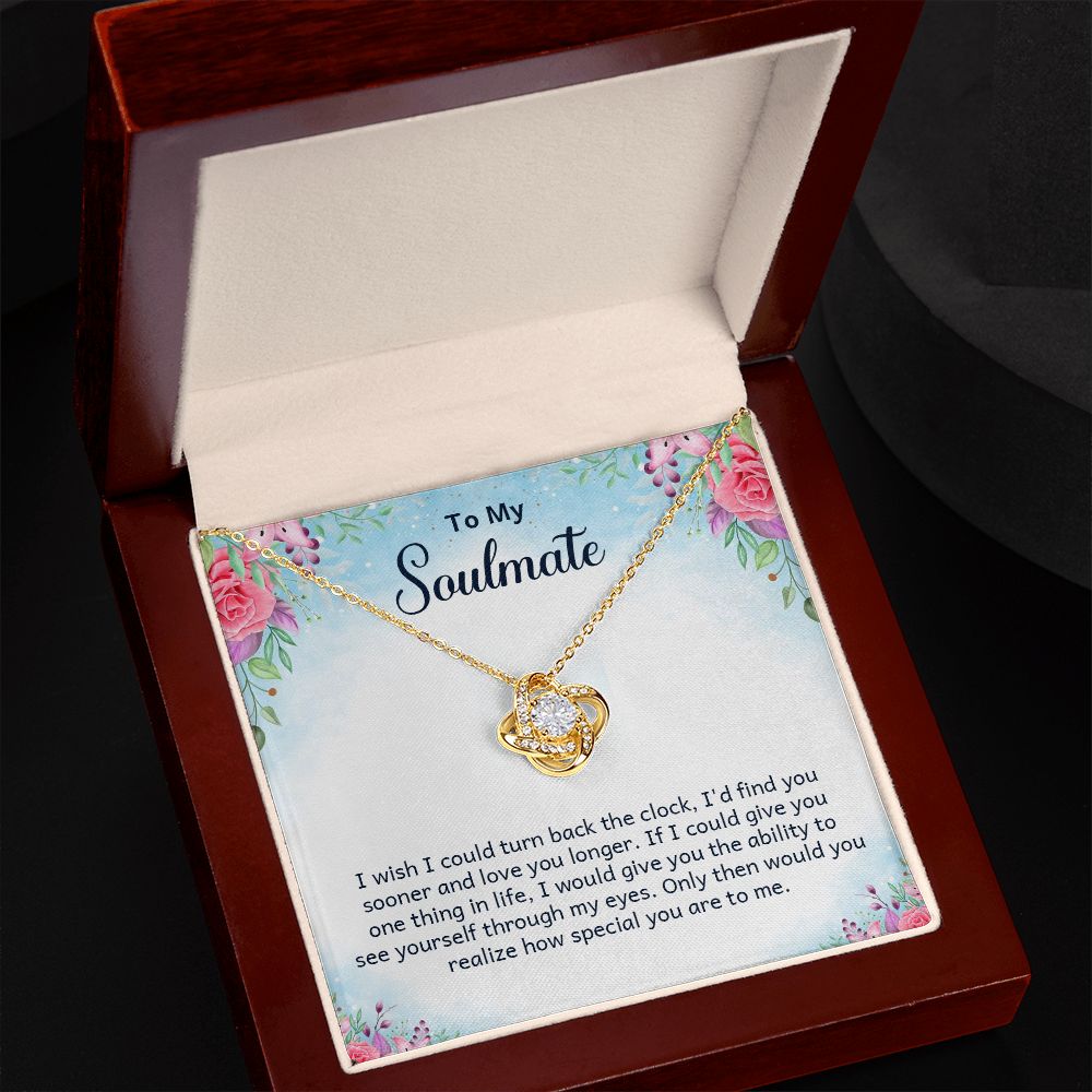 To My Soulmate I Wish I Could Turn Back Infinity Knot Necklace Message Card-Express Your Love Gifts